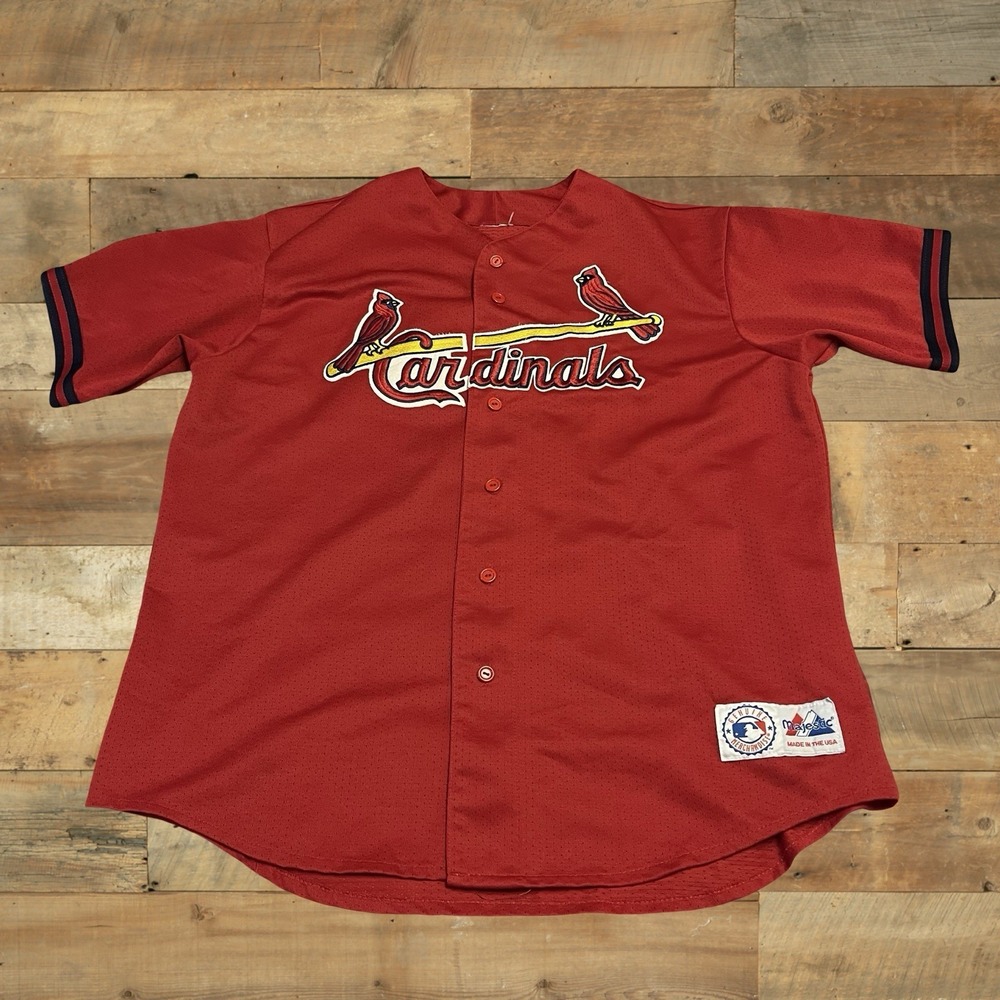 St. Louis Cardinals Majestic Jersey XL Red Blank Vintage Made in USA 90s